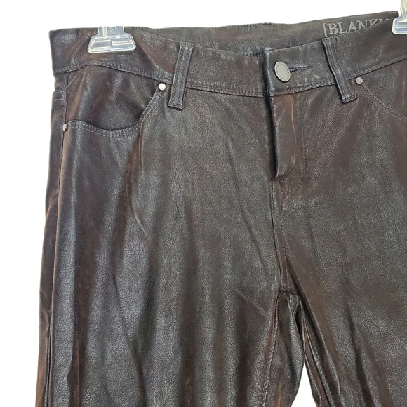 Blank NYC Vegan / Faux Leather Dark Brown Skinny Pants Size 26 - Picture 3 of 16